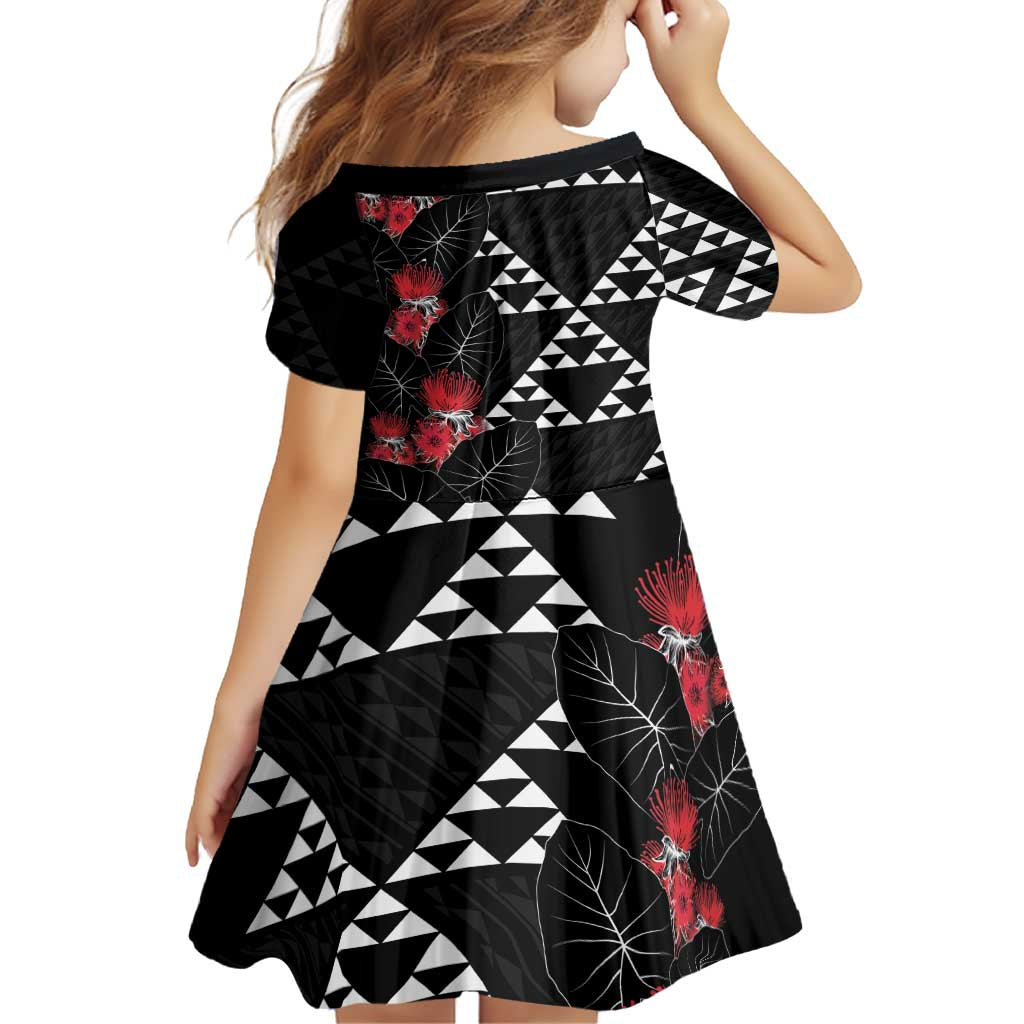 Hawaiian White Kakau Art Tattoo-Ohia Lehua and Taro Leaves Family Matching Puletasi and Hawaiian Shirt