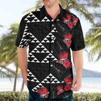 Hawaiian White Kakau Art Tattoo-Ohia Lehua and Taro Leaves Hawaiian Shirt