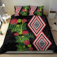 Aotearoa Tukutuku Motif Bedding Set Pohutukawa and Fern Leaves