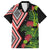 Aotearoa Tukutuku Motif Hawaiian Shirt Pohutukawa and Fern Leaves