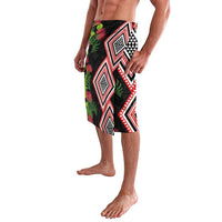 Aotearoa Tukutuku Motif Lavalava Pohutukawa and Fern Leaves