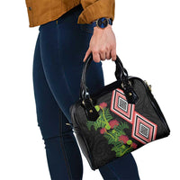 Aotearoa Tukutuku Motif Shoulder Handbag Pohutukawa and Fern Leaves