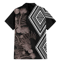 Aotearoa Tukutuku Motif Family Matching Mermaid Dress and Hawaiian Shirt Pohutukawa and Fern Leaves Grayscale Color LT03 - Polynesian Pride