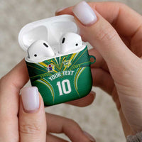 Custom Cook Islands Rugby AirPods Case Tatau Art Sport Style Green Color LT03 - Polynesian Pride