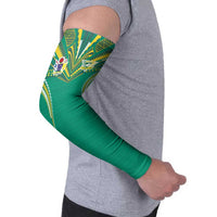 Custom Cook Islands Rugby Arm Sleeves Tatau Art Sport Style Green Color LT03 - Polynesian Pride