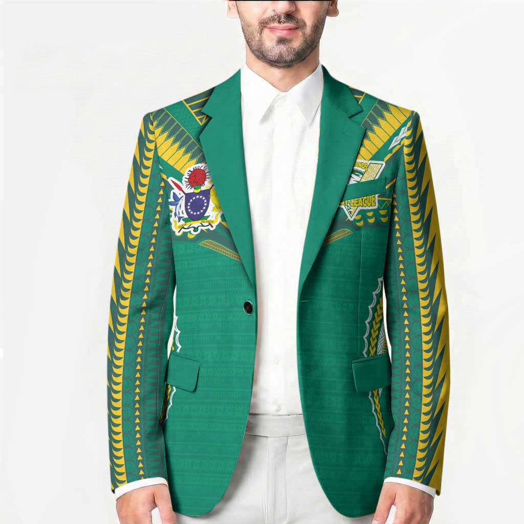 Custom Cook Islands Rugby Blazer Tatau Art Sport Style Green Color LT03 - Polynesian Pride