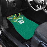 Custom Cook Islands Rugby Car Mats Tatau Art Sport Style Green Color