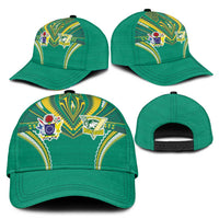 Cook Islands Rugby Classic Cap Tatau Art Sport Style Green Color LT03 - Polynesian Pride