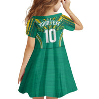 Custom Cook Islands Rugby Family Matching Short Sleeve Bodycon Dress and Hawaiian Shirt Tatau Art Sport Style Green Color LT03 - Polynesian Pride