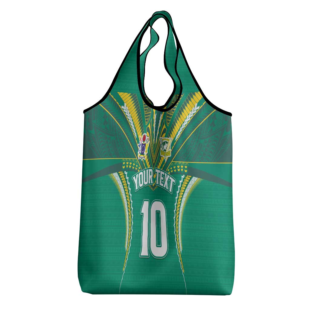 Custom Cook Islands Rugby Grocery Bag Tatau Art Sport Style Green Color LT03 - Polynesian Pride