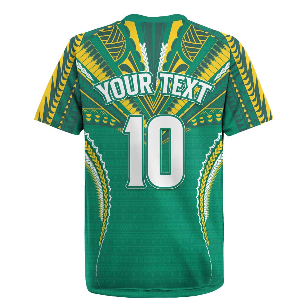 Custom Cook Islands Rugby Rugby Jersey Tatau Art Sport Style Green Color LT03 - Polynesian Pride