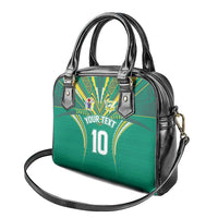 Custom Cook Islands Rugby Shoulder Handbag Tatau Art Sport Style Green Color