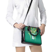 Custom Cook Islands Rugby Shoulder Handbag Tatau Art Sport Style Green Color