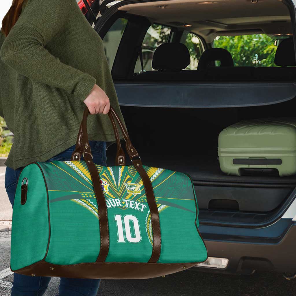 Custom Cook Islands Rugby Travel Bag Tatau Art Sport Style Green Color LT03 - Polynesian Pride