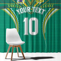 Custom Cook Islands Rugby Window Curtain Tatau Art Sport Style Green Color