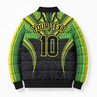 Custom Cook Islands Rugby Bomber Puffer Jacket Tatau Art Sport Style Black Color LT03 - Polynesian Pride