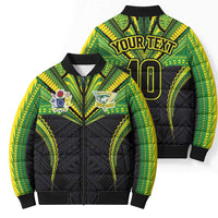 Custom Cook Islands Rugby Bomber Puffer Jacket Tatau Art Sport Style Black Color LT03 - Polynesian Pride