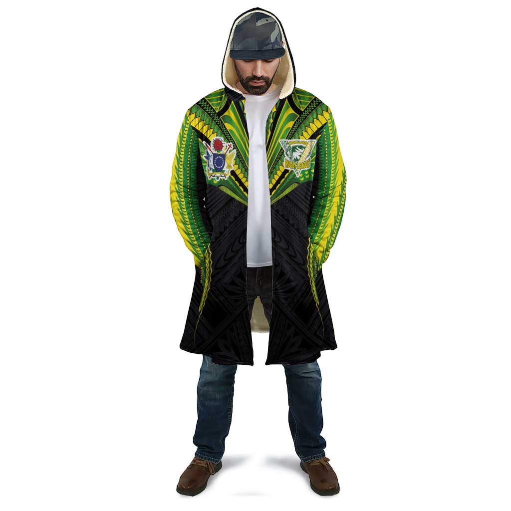 Custom Cook Islands Rugby Cloak Tatau Art Sport Style Black Color