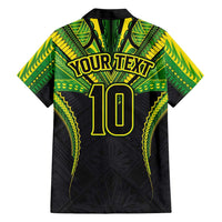 Custom Cook Islands Rugby Family Matching Off Shoulder Short Dress and Hawaiian Shirt Tatau Art Sport Style Black Color LT03 - Polynesian Pride