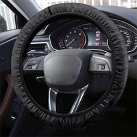 Cook Islands Rugby Steering Wheel Cover Tatau Art Sport Style Black Color LT03 - Polynesian Pride