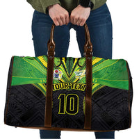 Custom Cook Islands Rugby Travel Bag Tatau Art Sport Style Black Color LT03 Black - Polynesian Pride