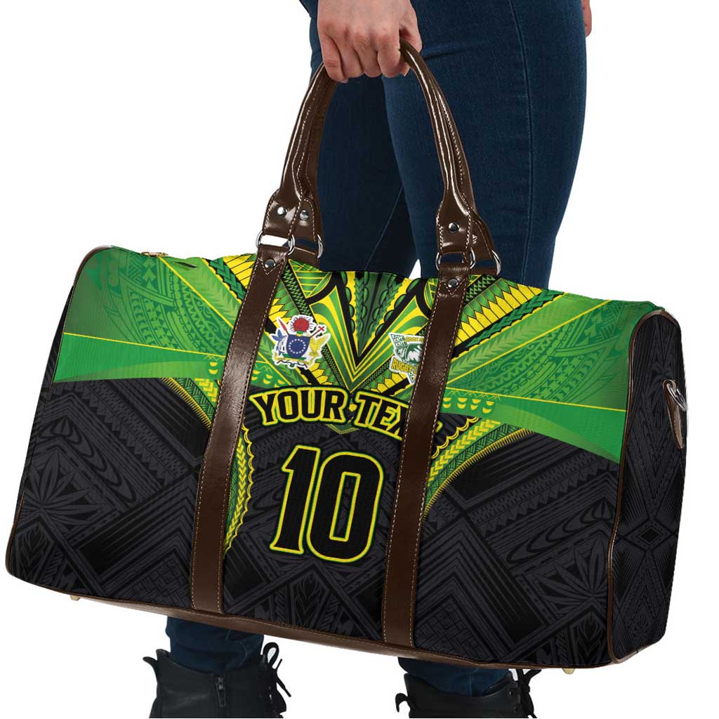 Custom Cook Islands Rugby Travel Bag Tatau Art Sport Style Black Color LT03 - Polynesian Pride