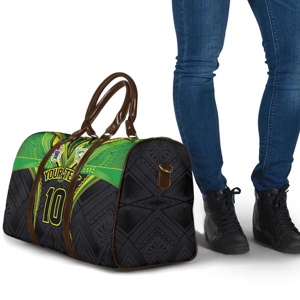 Custom Cook Islands Rugby Travel Bag Tatau Art Sport Style Black Color LT03 - Polynesian Pride