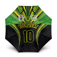 Custom Cook Islands Rugby Umbrella Tatau Art Sport Style Black Color LT03 One Size Folded 11.42 inch Opened Diameter 37.4 inch Black - Polynesian Pride