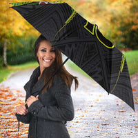 Custom Cook Islands Rugby Umbrella Tatau Art Sport Style Black Color LT03 - Polynesian Pride