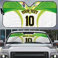 Custom Cook Islands Rugby Auto Sun Shade Tatau Art Sport Style White Color LT03 White - Polynesian Pride