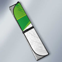 Custom Cook Islands Rugby Auto Sun Shade Tatau Art Sport Style White Color LT03 - Polynesian Pride