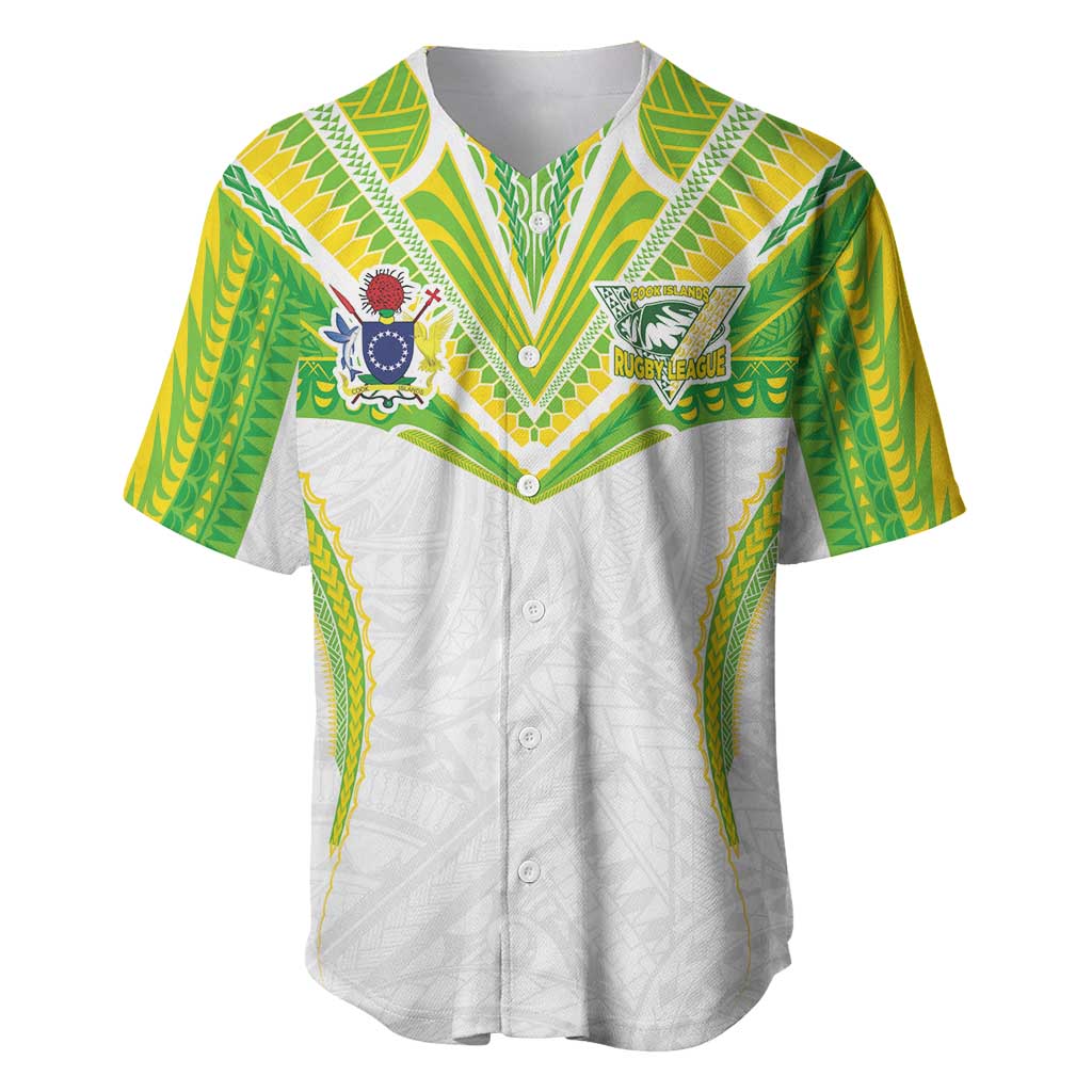 Custom Cook Islands Rugby Baseball Jersey Tatau Art Sport Style White Color LT03 White - Polynesian Pride
