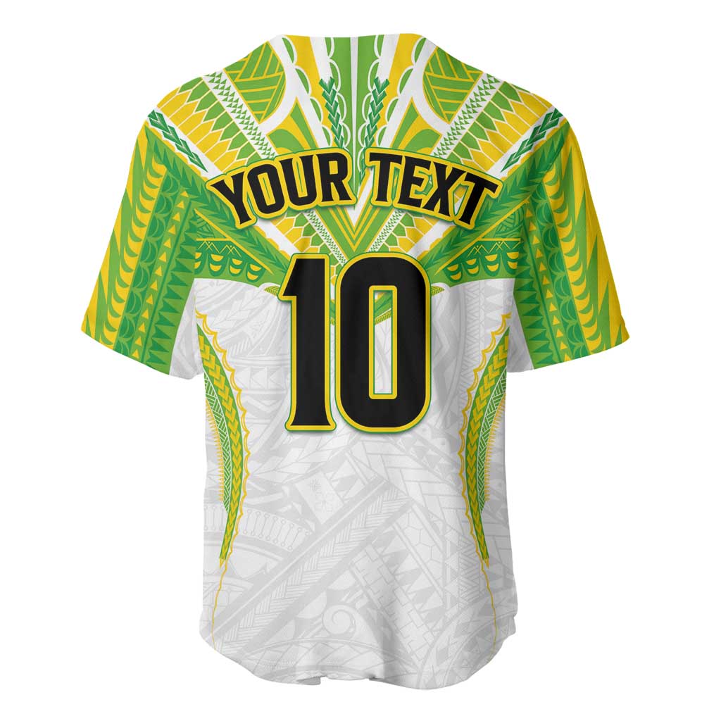 Custom Cook Islands Rugby Baseball Jersey Tatau Art Sport Style White Color LT03 - Polynesian Pride