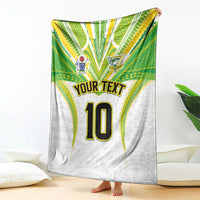 Custom Cook Islands Rugby Blanket Tatau Art Sport Style White Color LT03 - Polynesian Pride
