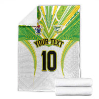 Custom Cook Islands Rugby Blanket Tatau Art Sport Style White Color LT03 - Polynesian Pride