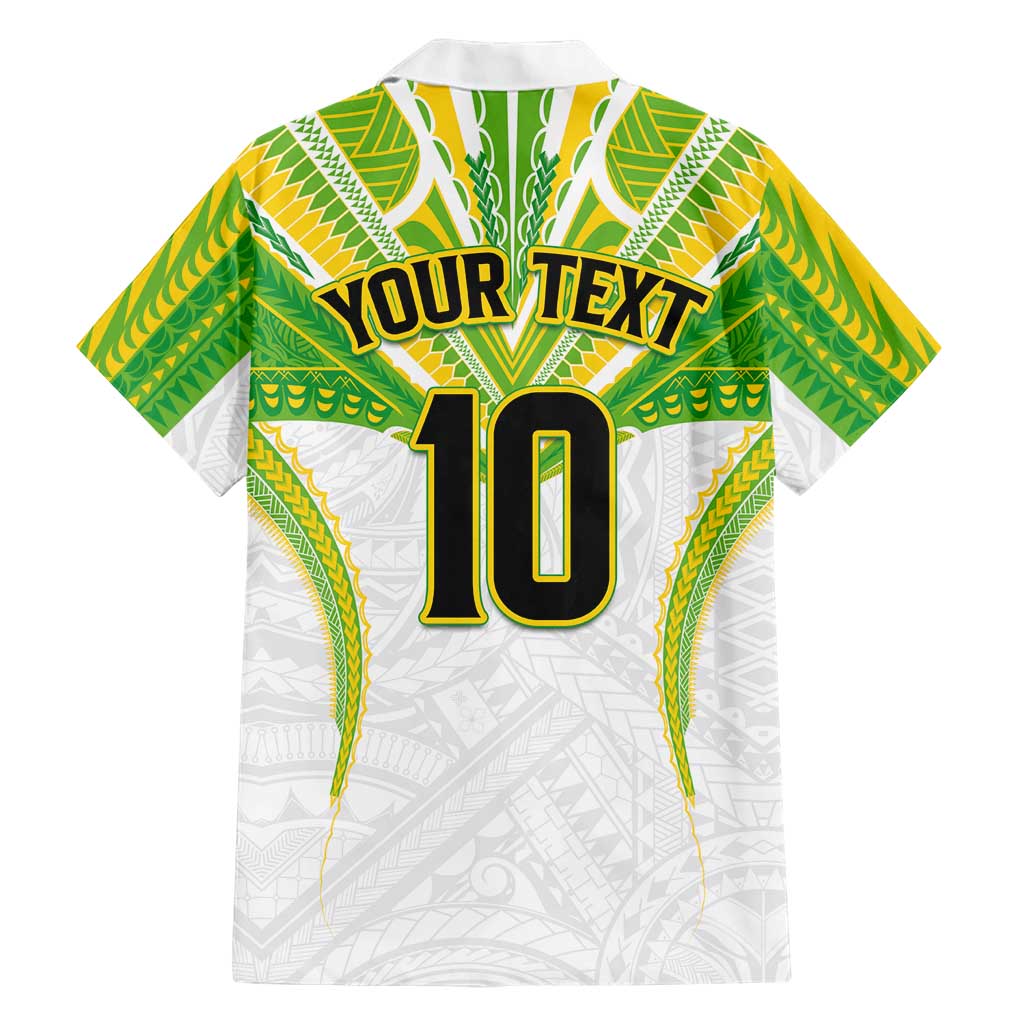 Custom Cook Islands Rugby Family Matching Off Shoulder Maxi Dress and Hawaiian Shirt Tatau Art Sport Style White Color LT03 - Polynesian Pride