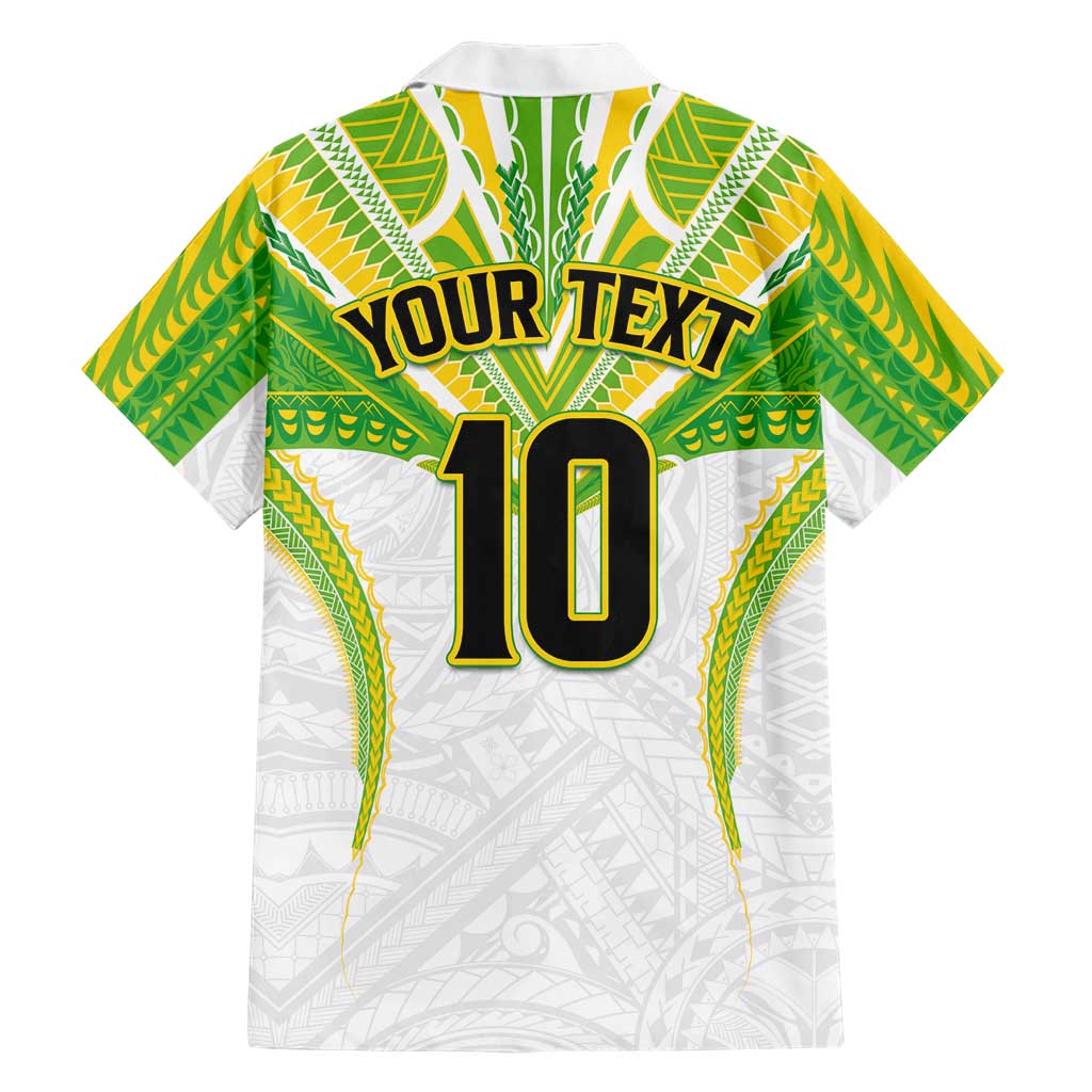 Custom Cook Islands Rugby Hawaiian Shirt Tatau Art Sport Style White Color LT03 - Polynesian Pride