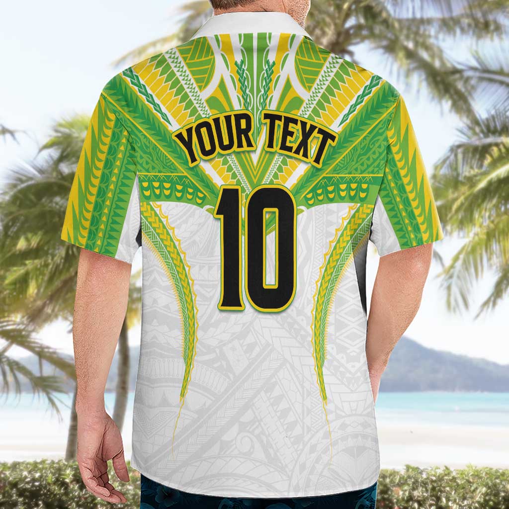 Custom Cook Islands Rugby Hawaiian Shirt Tatau Art Sport Style White Color LT03 - Polynesian Pride