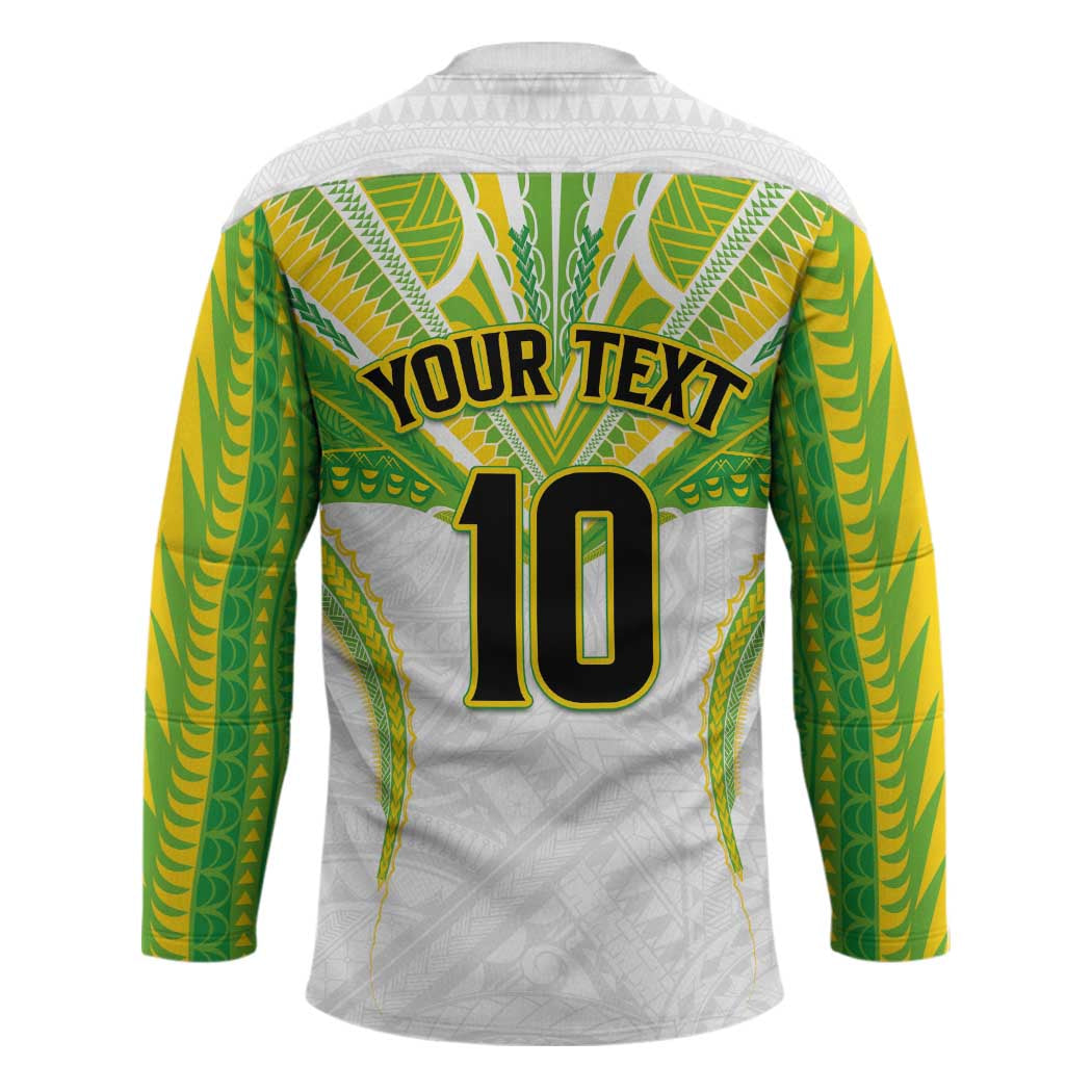 Custom Cook Islands Rugby Hockey Jersey Tatau Art Sport Style White Color LT03 - Polynesian Pride