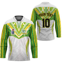 Custom Cook Islands Rugby Hockey Jersey Tatau Art Sport Style White Color LT03 - Polynesian Pride