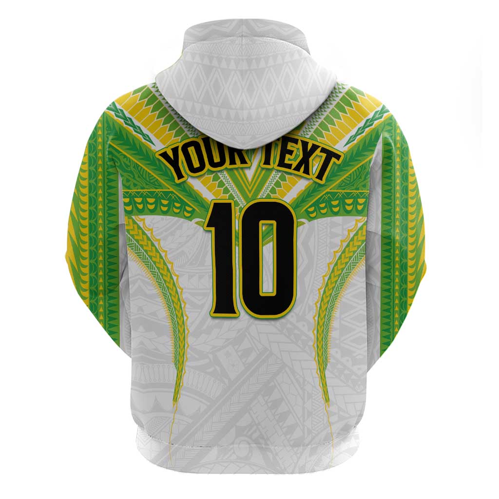 Custom Cook Islands Rugby Hoodie Tatau Art Sport Style White Color LT03 - Polynesian Pride