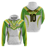 Custom Cook Islands Rugby Hoodie Tatau Art Sport Style White Color LT03 - Polynesian Pride