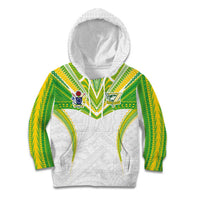 Custom Cook Islands Rugby Kid Hoodie Tatau Art Sport Style White Color LT03 Hoodie White - Polynesian Pride