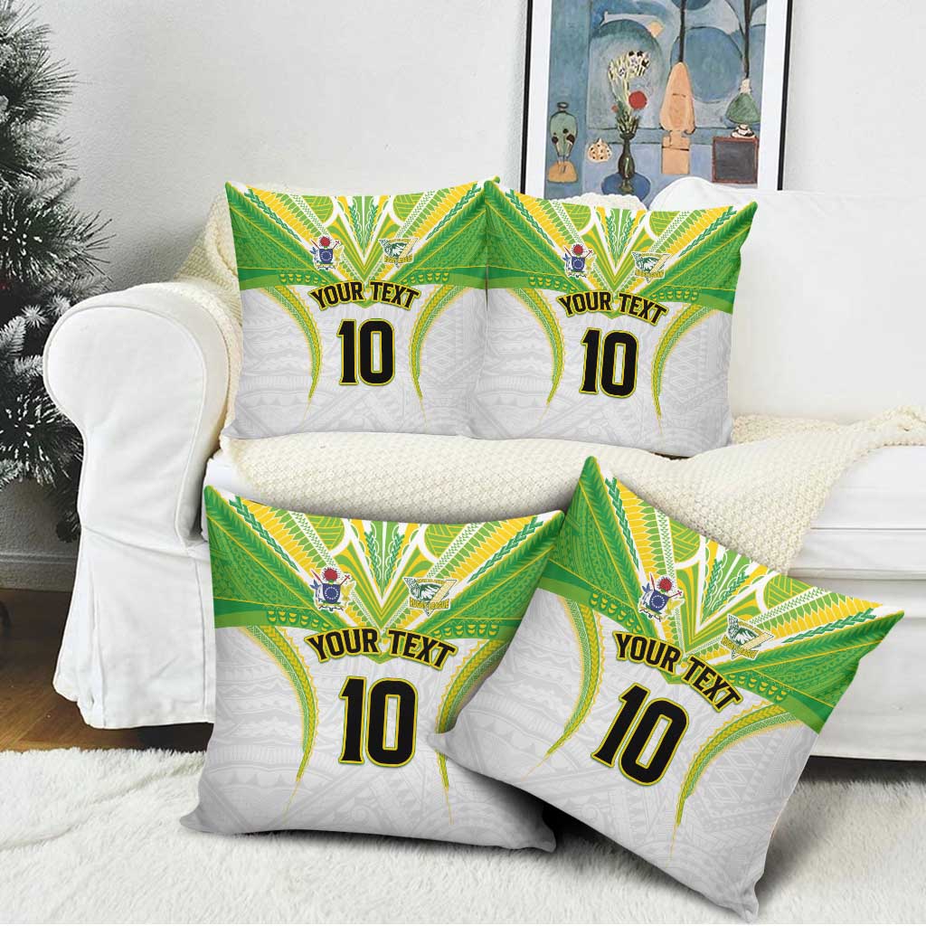 Custom Cook Islands Rugby Pillow Cover Tatau Art Sport Style White Color