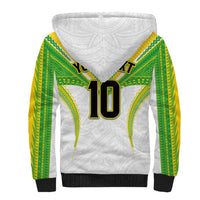 Custom Cook Islands Rugby Sherpa Hoodie Tatau Art Sport Style White Color