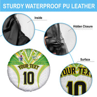 Custom Cook Islands Rugby Spare Tire Cover Tatau Art Sport Style White Color LT03 - Polynesian Pride
