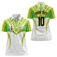 Custom Cook Islands Rugby Women Polo Shirt Tatau Art Sport Style White Color LT03 - Polynesian Pride