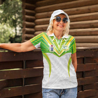 Custom Cook Islands Rugby Women Polo Shirt Tatau Art Sport Style White Color LT03 - Polynesian Pride