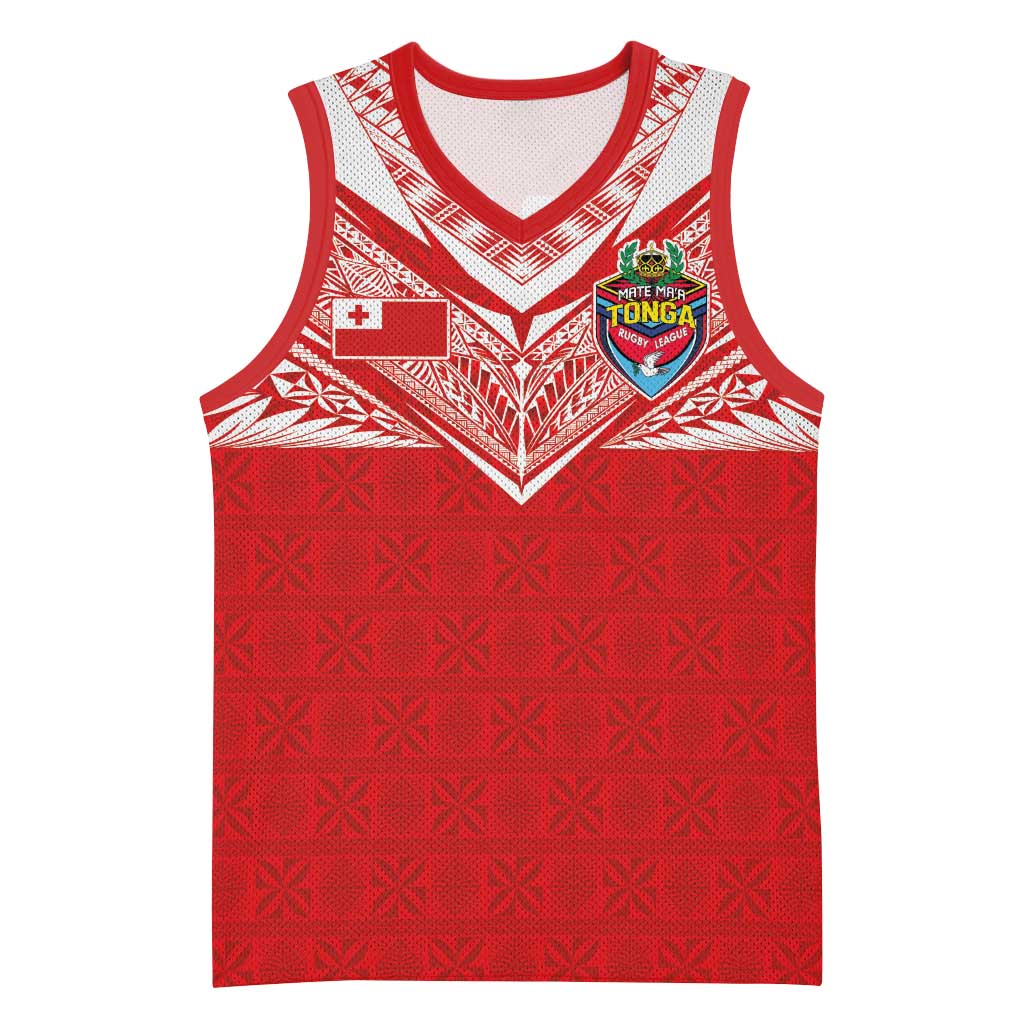 Custom Tonga Rugby Basketball Jersey Ngatu Motifs and Pacific Patterns LT03 Unisex Red - Polynesian Pride