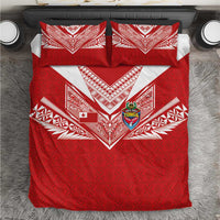 Tonga Rugby Bedding Set Ngatu Motifs and Pacific Patterns LT03 Red - Polynesian Pride